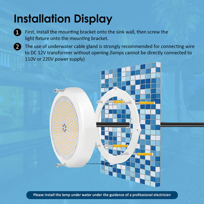 Led Yüzme Havuzu Işık RGB AC12v reçine dolu düz RGB ABS vücut sıcak beyaz yüzey monte fabrika özelleştirilmiş
