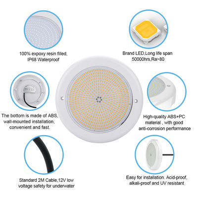 IP68 PAR56 PC yüzme havuzu ışığı RGB uzaktan kumandalı LED 18W 24W AC 12v Giriş