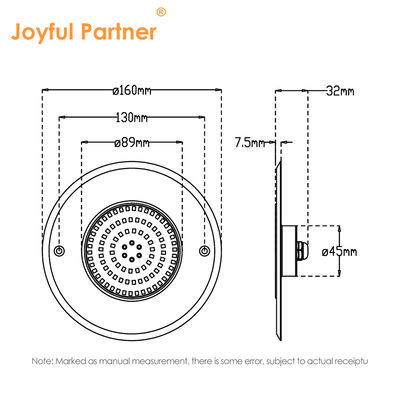 316L Paslanmaz Çelik Yeraltı Havuz Işığı DIA 160mm * 32mm AC12v Kontrolcü Uzaktan Kumanda ile