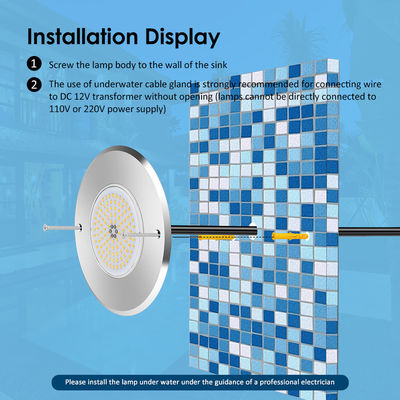 LED Yeraltı Havuz Işığı DIA160MM*32MM AC12V 316 Paslanmaz Çelik RGB Kontrolörüyle