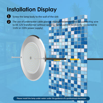 Sualtı Led Yüzme Havuzu Işıkları 316 Paslanmaz Çelik 25W Smd2835 reçine dolu Rgb 3000K