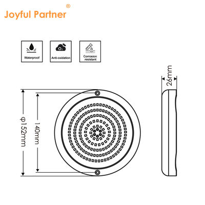Yüzme havuzu lambaları reçine dolu düz şekil RGB yüzey montajlı SMD LED DIA152MM