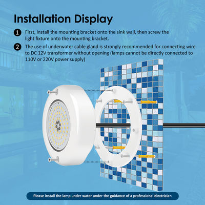 AC 12V Denizaltı IP68 RGB Değiştirme Kontrol PC 15W reçine dolu yüzey montajlı LED yüzme havuzu ışığı