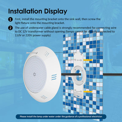 Duvar üzerine monte edilmiş Led Havuz Işığı 260*40mm AC12V 42w ABS Konutlu Uzaktan Kumanda Modern Stil