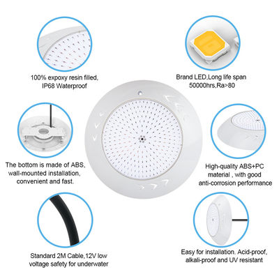 18W Par56 LED Yüzme Havuzu Yüzey Montajlı Led Su Altı Havuzu Işıkları AC 12V RGB Su Manzarası Bahçeleri için