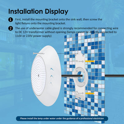 18W Par56 LED Yüzme Havuzu Yüzey Montajlı Led Su Altı Havuzu Işıkları AC 12V RGB Su Manzarası Bahçeleri için