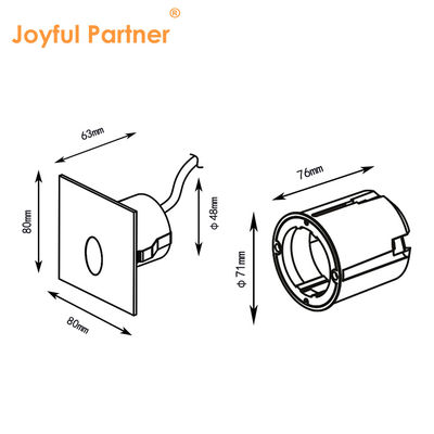 Akıllı LED Duvar Lambası IP65 Alüminyum Beden kare Şekli DC 24v 1w 2w 3w LED Merdiven Işığı Koridor için