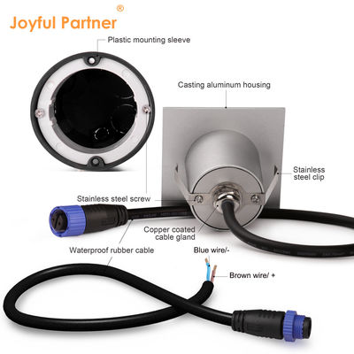 Akıllı LED Duvar Lambası IP65 Alüminyum Beden kare Şekli DC 24v 1w 2w 3w LED Merdiven Işığı Koridor için