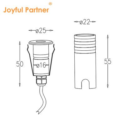 IP67 LED Mini yeraltı ışığı Paslanmaz Çelik 316 1W DIA 25MM CREE XPE LED Tek Renkli 3000K