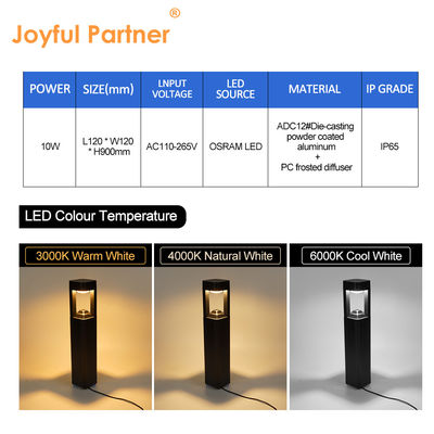 Dış Çim Luminaire Dış IP65 Su geçirmez OSRAM LED 10W Tek Renk 900mm Yükseklik İki Yıllık Garanti ile