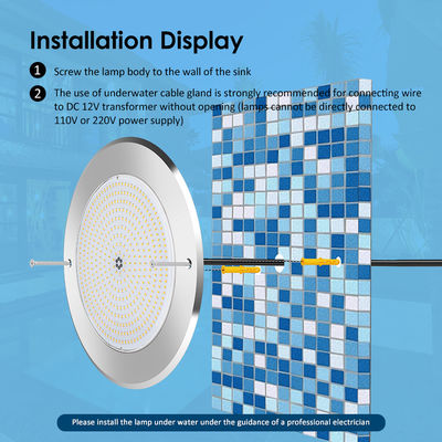 Uzaktan Kumandalı Su Havuzu Işıkları Paslanmaz Çelik 316 Yüzeye Monte Edilen 42W Havuz Işığı AC12/24V RGB