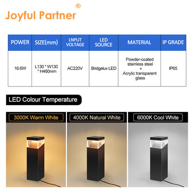 Bahçe Işığı Dekoratif Su geçirmez Dış Bridgelux LED 3000K/4000K/6000K Paslanmaz Çelik Konut Malzemesi
