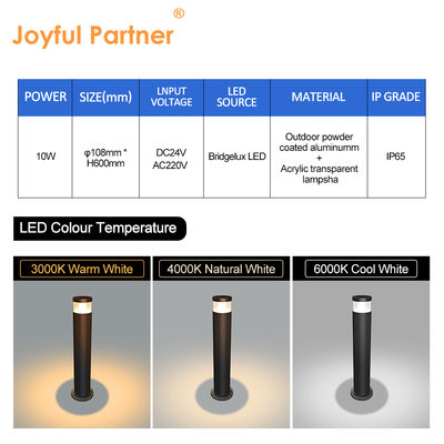 CE RoHS Onaylı IP65 Su geçirmez Dış Bahçe Yolu Işıkları DC 24v Bridgelux LED 3000K DIA 108MM pas karşıtı tedavi ile