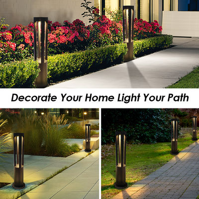 10W LED 600mm 800mm Alüminyum Ekstrüzyon Bollard Arazi Çim Işığı Bahçe Sanatı için 220V/24V