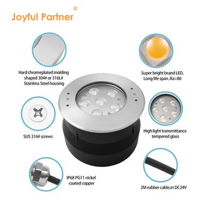 24 Volt 6W 12W Paslanmaz Çelik 316 LED Su Altı Işığı Soğuk Beyaz ile Yüzme Havuzu için Plastik Montaj Koltuğu