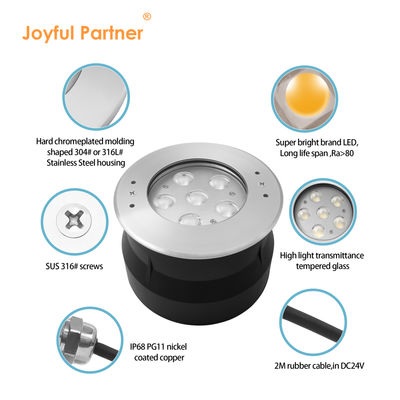 LED Su Altı Işığı 24Volt 6W 12W Paslanmaz Çelik 316 Soğuk Beyazla Yüzme Havuzu için Plastik Montaj Koltuğu