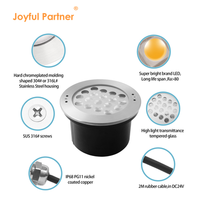 Su Altı Havuz Lamp Lighting Su geçirmez IP68 12V Paslanmaz Çelik 18W 36W LED Tek Renkli CE ROHS Sertifikası