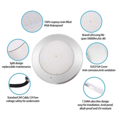 Sualtı RGB Led Havuz Lampu 6W 12W 18W 25W 35W IP68 SMD LED 316Stainless Steel