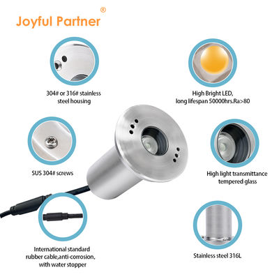 IP68 Gömülü Su Altı Işığı 3WRGB3'ü1 Arada LED Paslanmaz çelik 316L DC24V Havuz Dekorasyonu