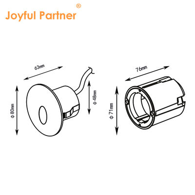 Merdivenler için Plastik Montaj Kılıflı AC220V Döküm Alüminyum Gövdeli Gömme Basamak Işıklarını Özelleştirin