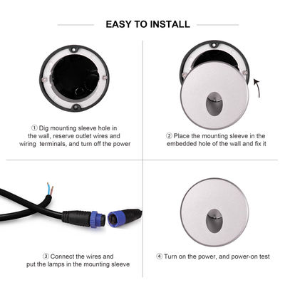 Merdiven Mini LED Spot Işıklar Alüminyum Gövde SMD LED Gömme Basamak Işığı Montaj Aksesuarı ile