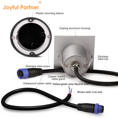 Yuvarlak LED Merdiven Işığı 1W 2W Döküm Alüminyum Gövde Duvara Monte Dış Mekan Koridoru İçin