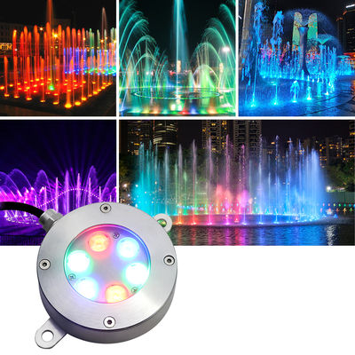 DMX512 Kontrol Edilebilir LED Fıskiye Lambası DC24V 12W 3000K Paslanmaz Çelik IP68 Peyzaj Sualtı İçin