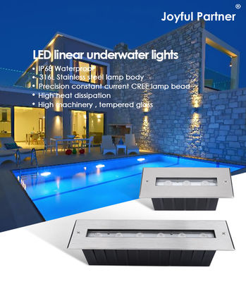 IP68 Su Altı Aydınlatması RGB Renkli Paslanmaz Çelik 316L 6*2W DC24V DMX 512 Kontrol Edilebilir Su Perdeleri İçin