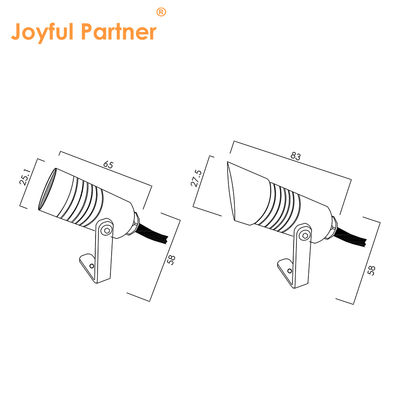 Dış Çevre Duvar Yıkayıcı Işık 1W IP65 DC24V Bahçe Noktası Işıkları Şık Tasarımla