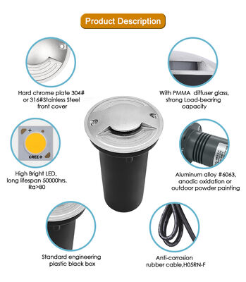 IP67 Araç Üzerine Yeraltı Işıkları 100-240VAC LED Tek Renkli Plastik Arka Kutusu ile Su geçirmez