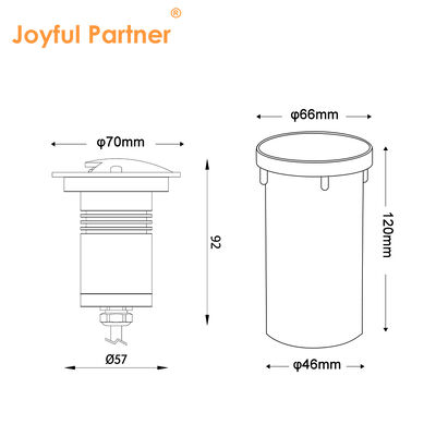 IP67 Araç Üzerine Yeraltı Işıkları 100-240VAC LED Tek Renkli Plastik Arka Kutusu ile Su geçirmez