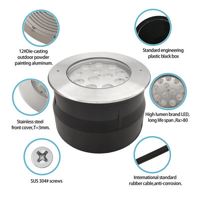 IP67 LED Yeraltı Işığı 12W 24W 36W Dış Bahçe Adım Işıkları