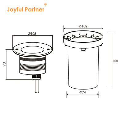 Yeraltı LED Bahçe Işıkları 3W 6W 9W DC12V-24V DIA108MM
