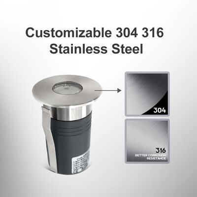 LED Yeraltı Yukarı Işığı 1W 2W DIA55MM Alüminyum Konut CRI85 6000K Gün ışığı