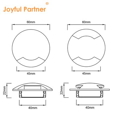 LED Zemin Altı Yan Görünüm Işığı 1W 3W 12V-24VDC Saf Alüminyum 6063# Gövde