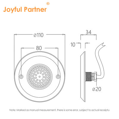 IP68 Su Altı PAR 56 Havuz Işığı 6W SMD2835 Boyut 110*34MM Ultra İnce 10MM
