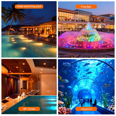 AC12V Yüzme Havuzu Işığı RGB Sualtı 6W SMD5050 PC Gövde Dekorasyonu 18 Tuşlu Uzaktan Kumanda ile