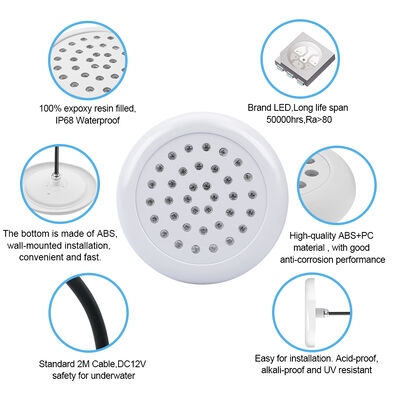 Havuz Led Yüzme RGB IP68 Su Geçirmez Tamamen Yapıştırılmış DC12V 25W UV Dayanımlı Uzaktan Kumandalı