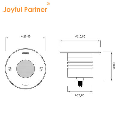 Su Altı LED Aydınlatma Armatürü Gömme Montaj 4*2.5W RGB3in1 DMX 24 Volt IP68 Paslanmaz Çelik Gövde