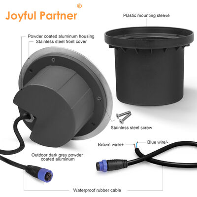 Park Alanı İçin Üzerinden Araç Geçebilen Paslanmaz Çelik Ön Kapak 8W CREE COB LED Tek Renk 3000K ÇAP172MM