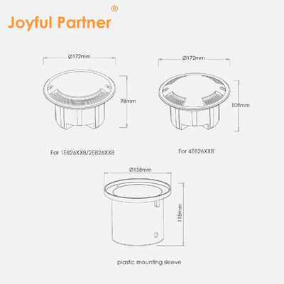 Yerden Sürme Işığı 1/2/4 Taraflı Yandan Yayan 8W CREE COB LED Dayanıklı Alüminyum Gövde Dış Mekan Kaldırım Kullanımı İçin