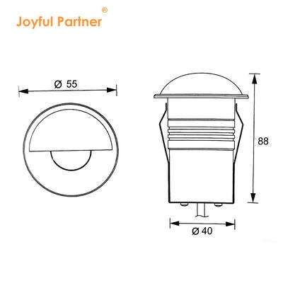 LED Yer Altı Işığı Yarı Gölgeleme DC24V ÇAP55MM 3W 3000K IP67 Bahçe Yolu Uygulaması İçin