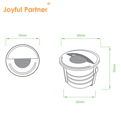 LED Yeraltı Işıkları 3W AC 85-265V 1/2/3/4 Yan DIA55MM*H55MM 0.5M Güç Kablosu ile Optik Lens