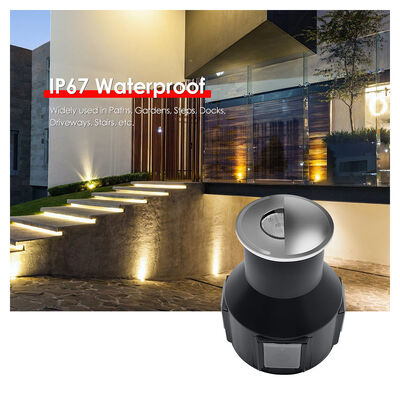 LED Yeraltı Işıkları 3W AC 85-265V 1/2/3/4 Yan DIA55MM*H55MM 0.5M Güç Kablosu ile Optik Lens