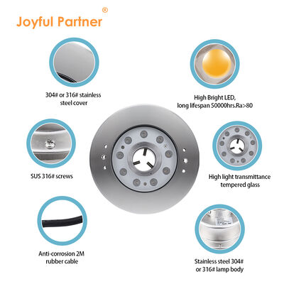 LED Çeşme Işığı IP68 Su geçirmez DC12V 9W 18W Spa Havuzu için Özel RGBW