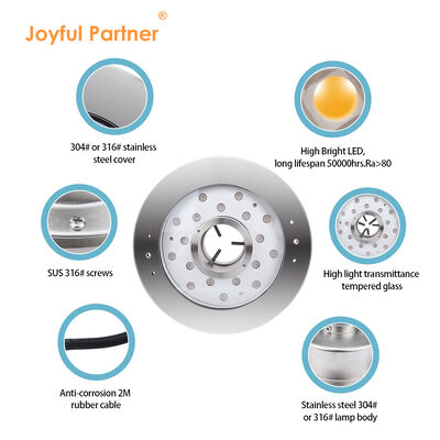 LED Fıskiye Nozulu Işığı DC12V/24V IP68 RGB DMX ÇAP250mm Su Jeti Peyzaj Kısılabilir