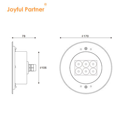 LED Gömme Sualtı Yüzme Havuzu Lambaları DC24V Fabrika OEM ODM 316 Paslanmaz Çelik ÇAP 170MM