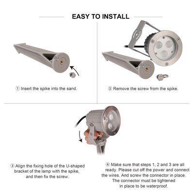 IP65 LED Bahçe Noktası Işıkları Alüminyum GU10 ampul 0.5M Kablo Dış Yol Aydınlatması için