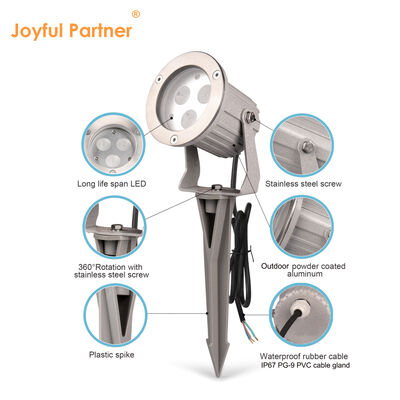 Su geçirmez LED Bahçe Noktası Işıkları Plastik Spike LED GU10 MR16 Bahçe Bahçesi için ampul