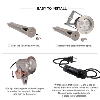 Su geçirmez LED Bahçe Noktası Işıkları Plastik Spike LED GU10 MR16 Bahçe Bahçesi için ampul